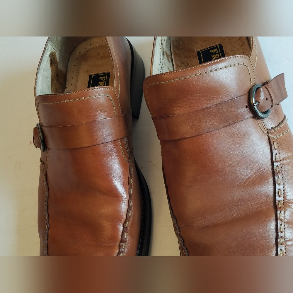 Fratelli Select Men's  Slip on Dress Shoes Leather  Square Toe  Brown Size 12 - Picture 5 of 17